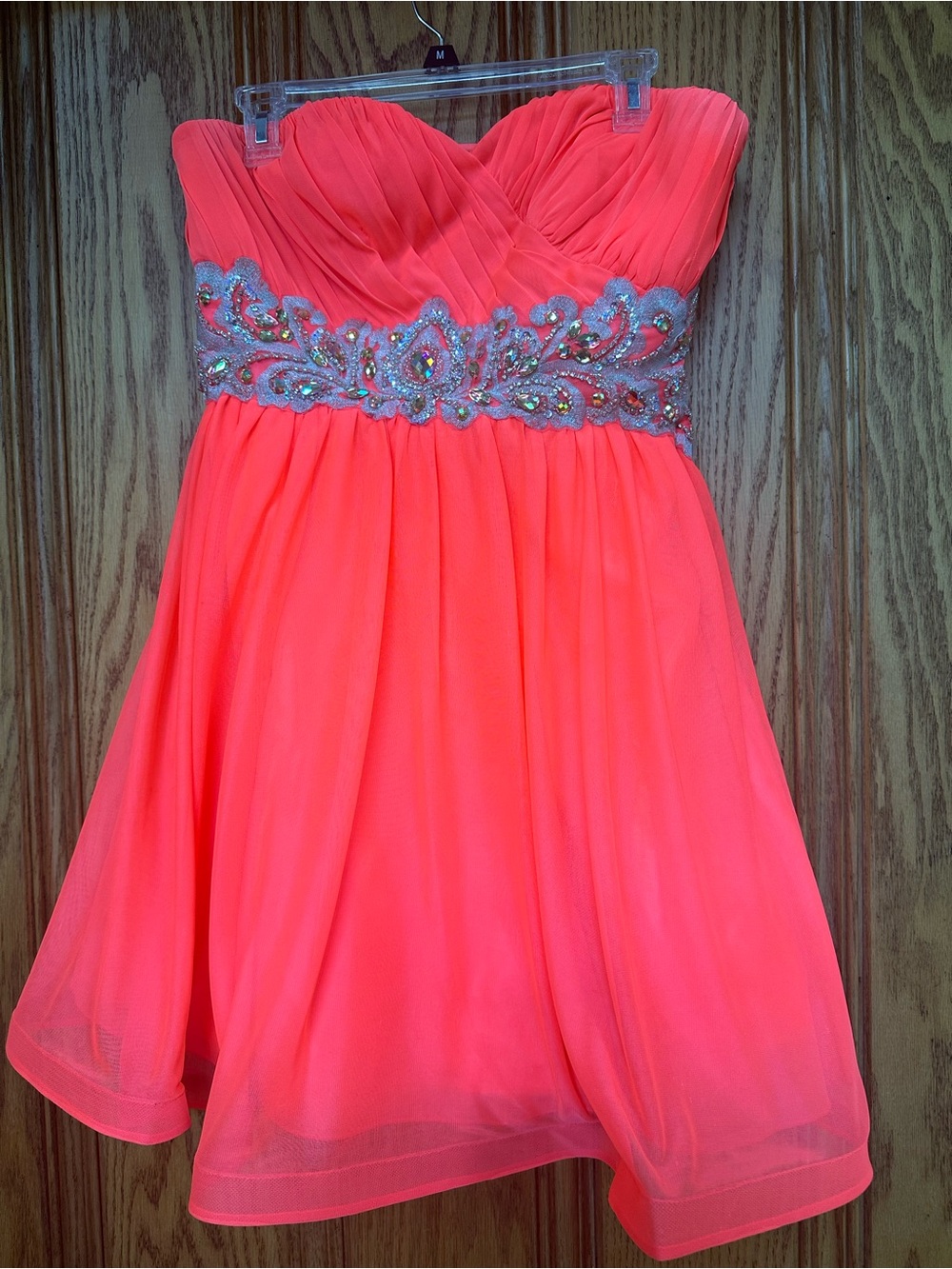My Michelle Coral Strapless Autumn wedding guest homecoming dress Juniors 15 - Picture 2 of 15